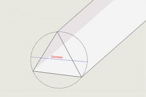 Durchmesser des dreieckigen Acrylglasstabs